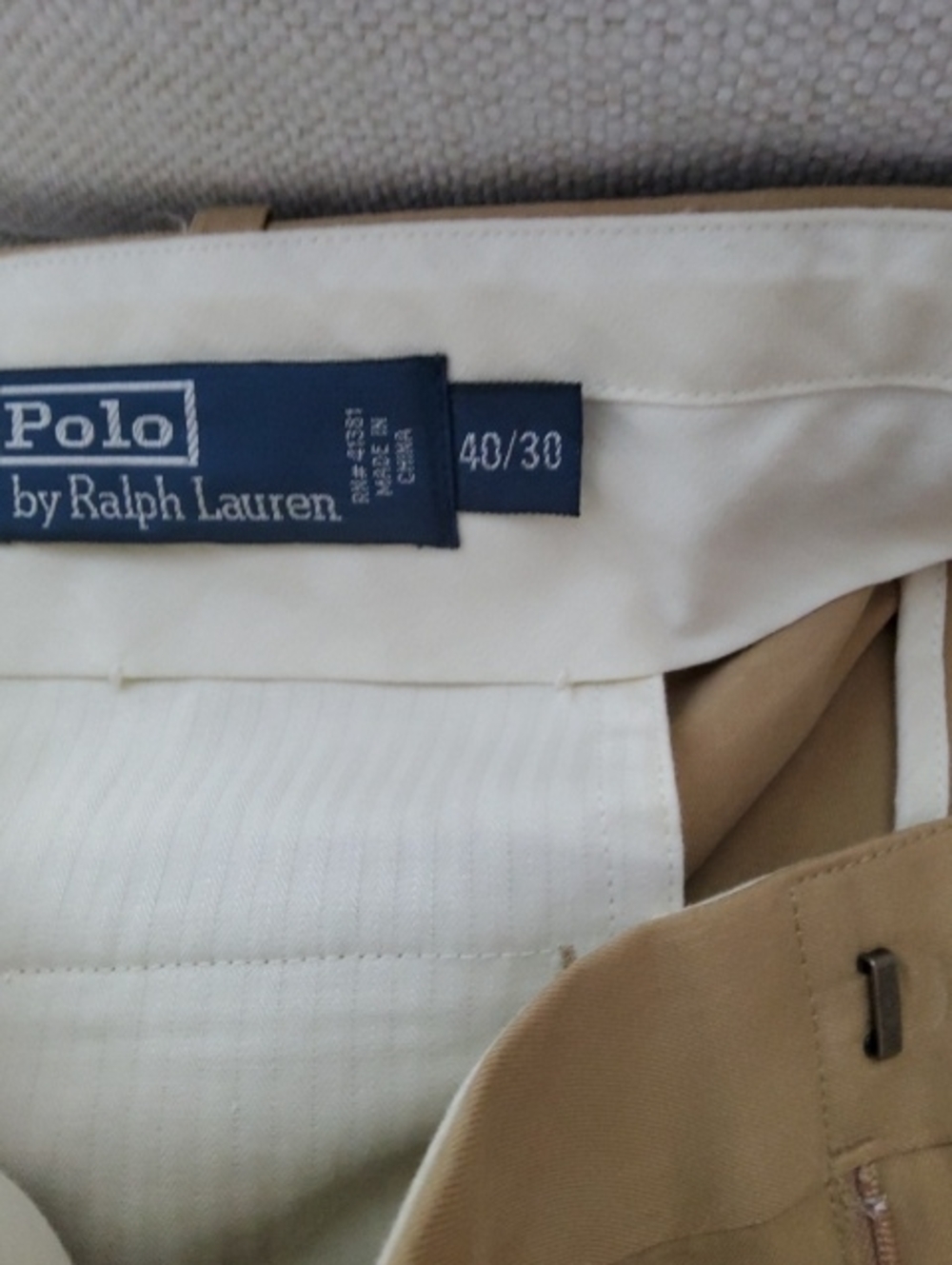 Ralph Lauren 56% Silk Tan Chino Pants 40 X 30